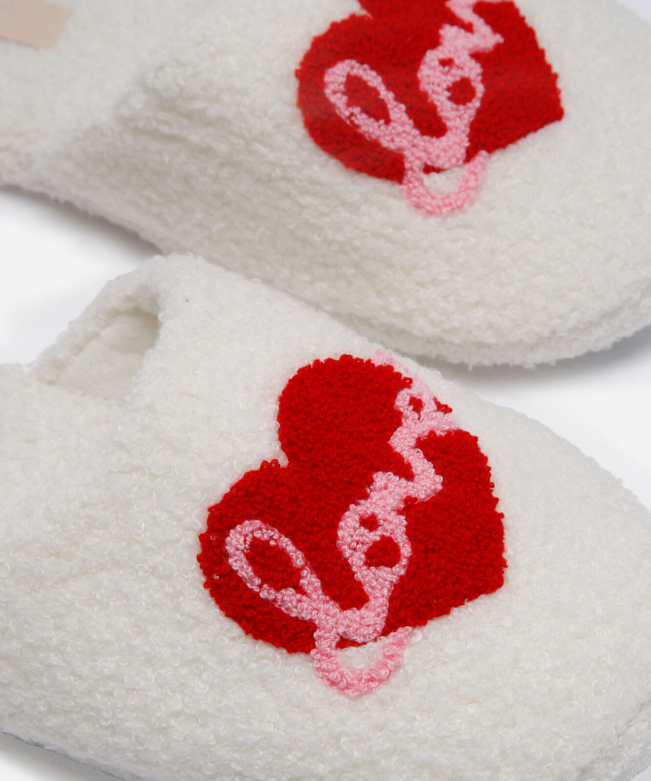 pantufa texturizada love off white