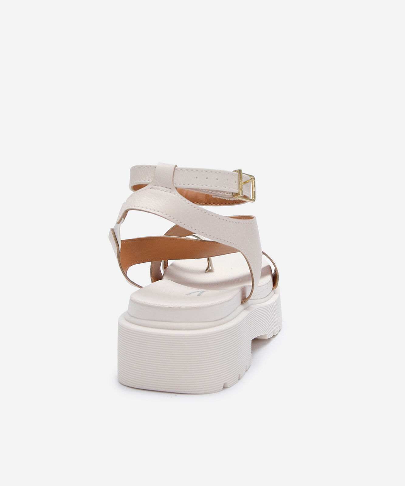 sandália flatform tratorada vizzano off white