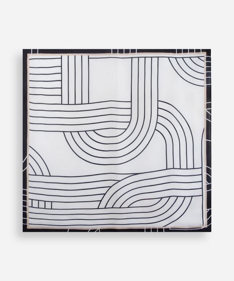 lenço quadrado geométrico branco