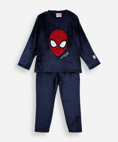 pijama infantil de pelúcia homem aranha azul