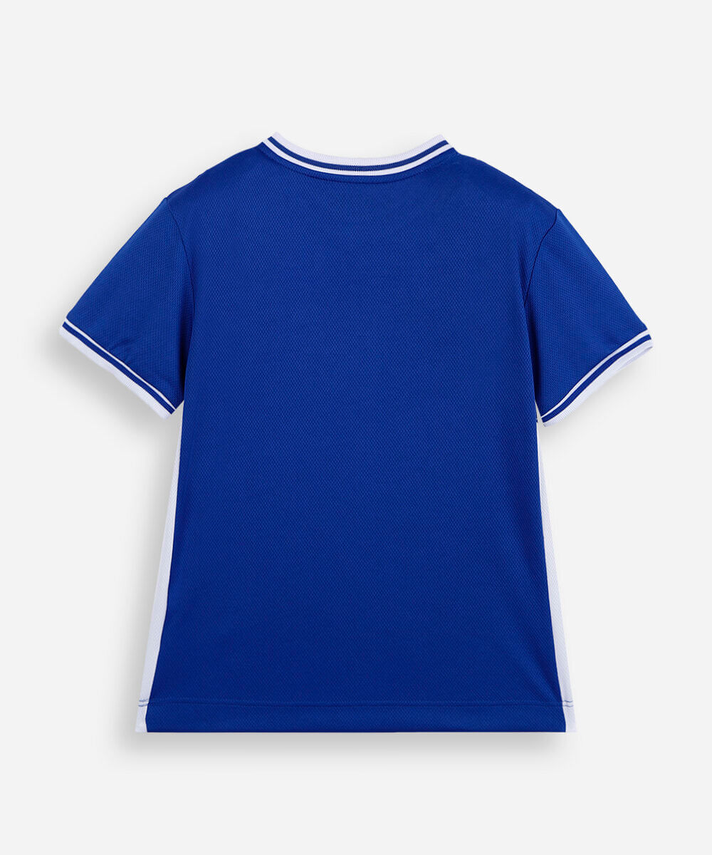 camiseta esportiva infantil manga curta sonic azul