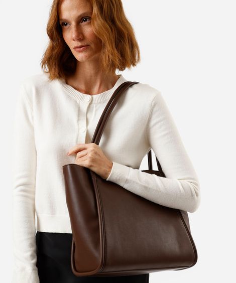 bolsa shopper estruturada marrom