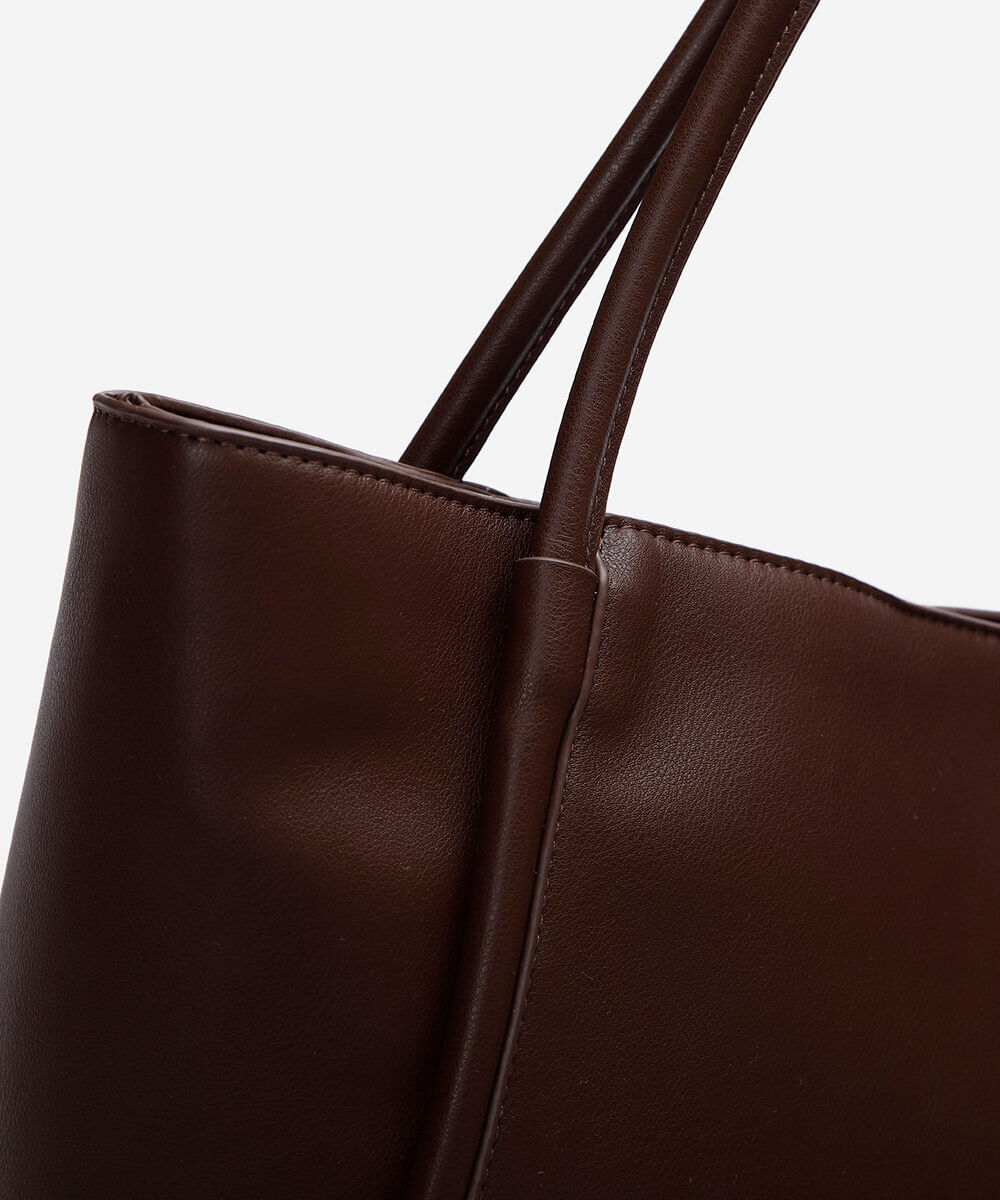 bolsa shopper estruturada marrom