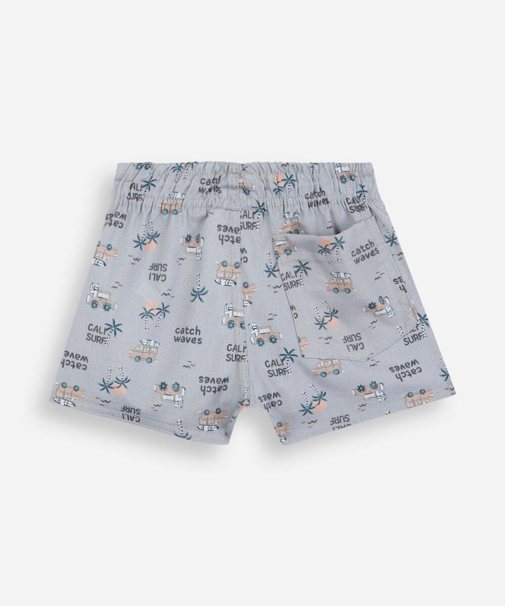 bermuda infantil estampada verde
