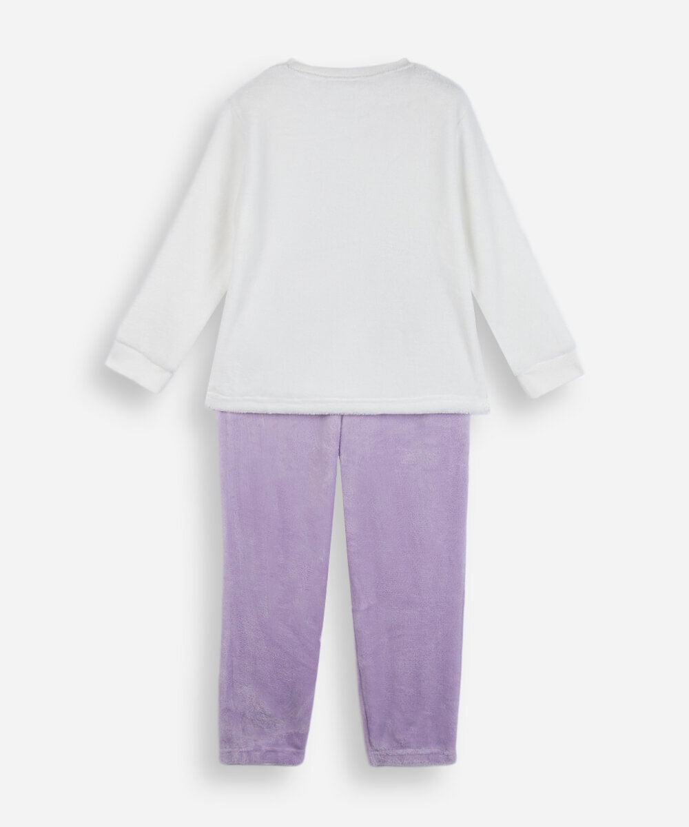 pijama infantil de pelúcia hello kitty e amigos off white