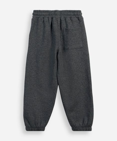 calça infantil jogger recorte moletom cinza