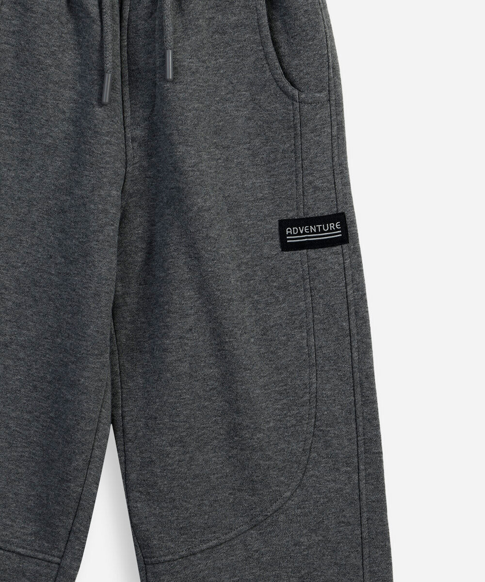 calça infantil jogger recorte moletom cinza
