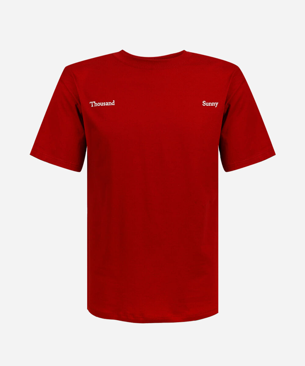 camiseta juvenil de algodão manga curta one piece vermelha