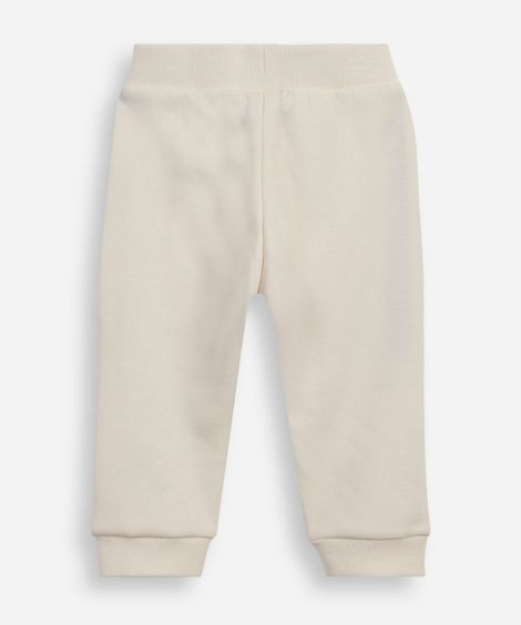 calça jogger infantil de moletom cós com cordão mickey bege