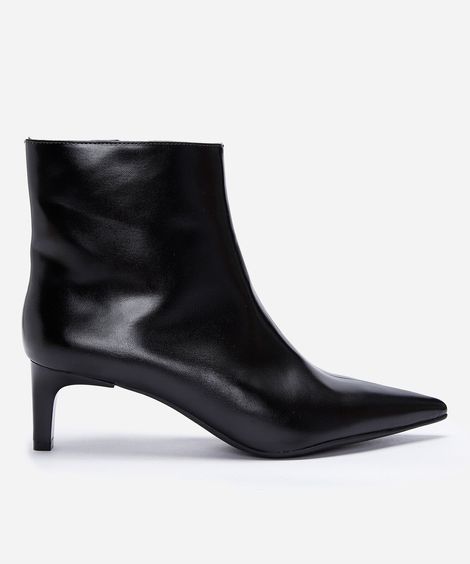 bota cano baixo bico fino preta