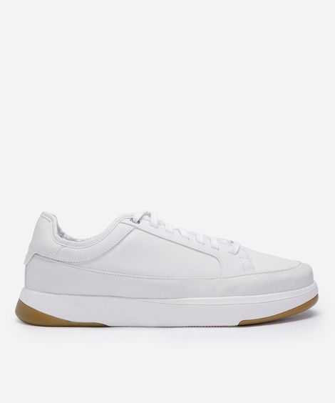 tênis casual com recortes branco
