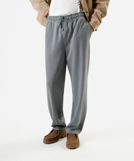 calça masculina de moletom cós elástico cinza