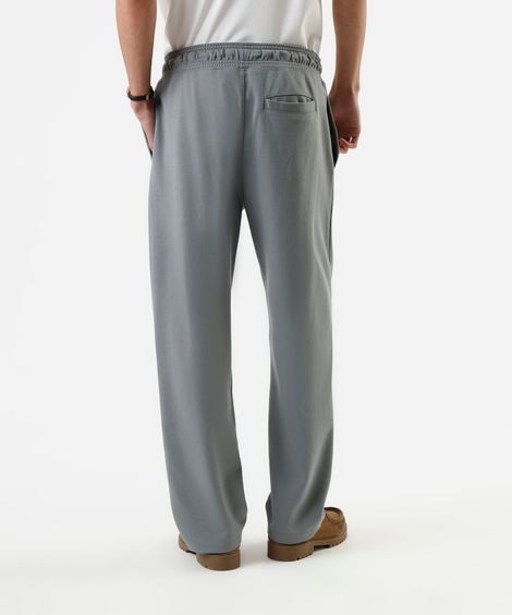 calça masculina de moletom cós elástico cinza