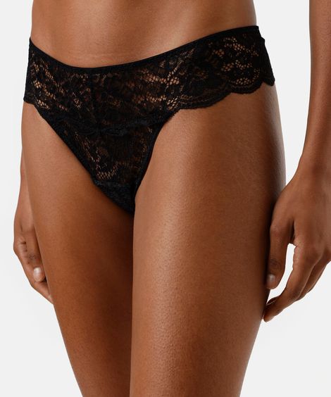 kit de 2 calcinhas feminina fio dental em renda floral colorido