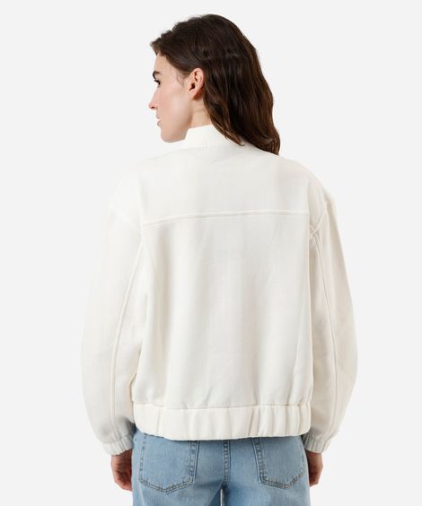 jaqueta bomber feminina de moletom off white