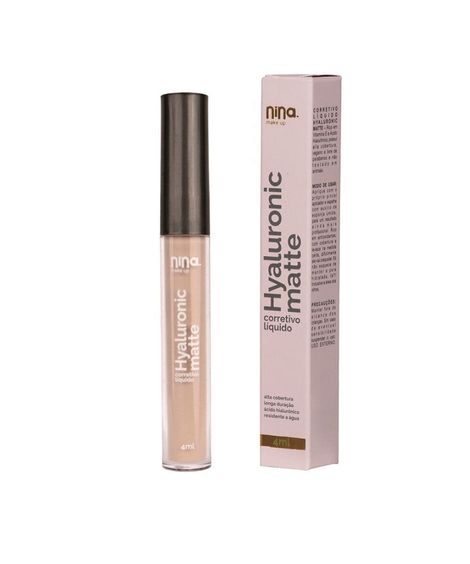 corretivo líquido nina makeup hyaluronic matte cor 1