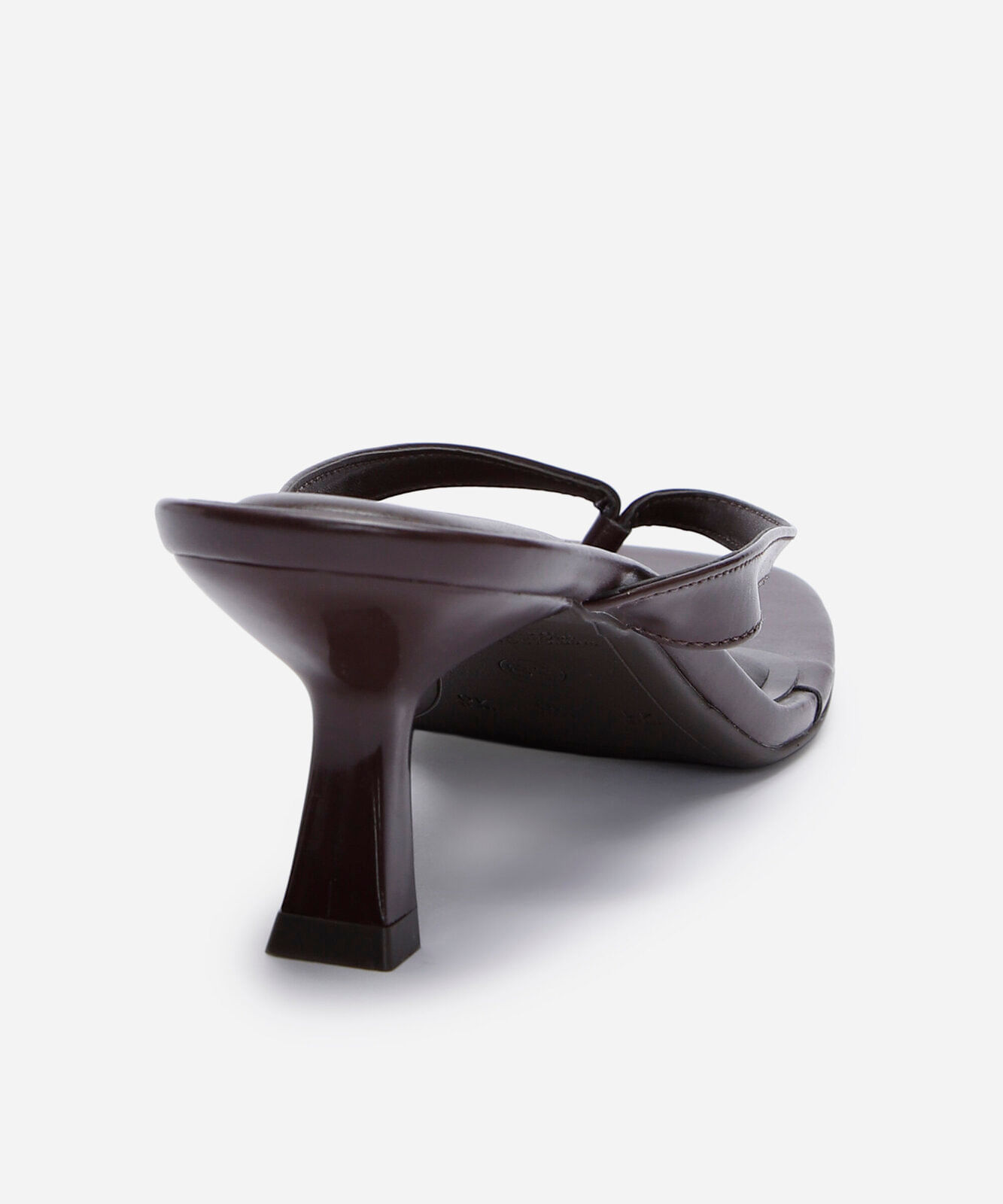 tamanco bico quadrado salto fino oneself marrom