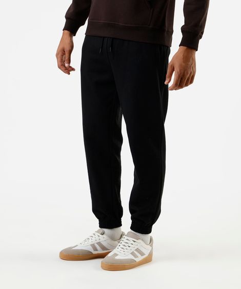 calça jogger masculina de moletom básica preta