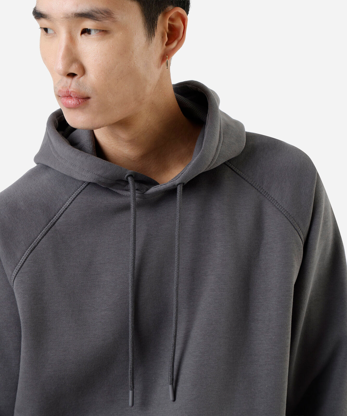 blusão básico masculino de moletom com capuz cinza