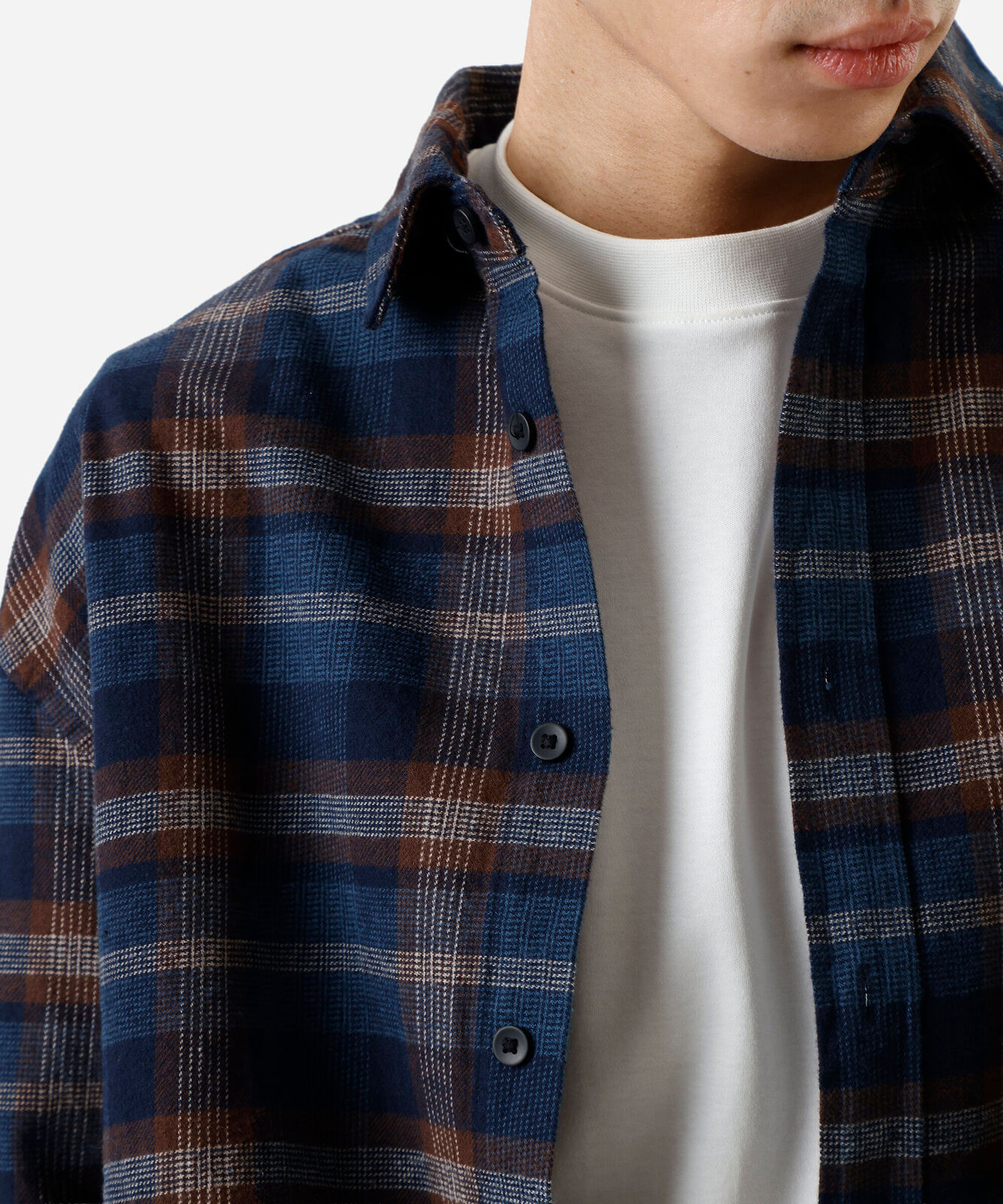 camisa masculina de algodão xadrez azul