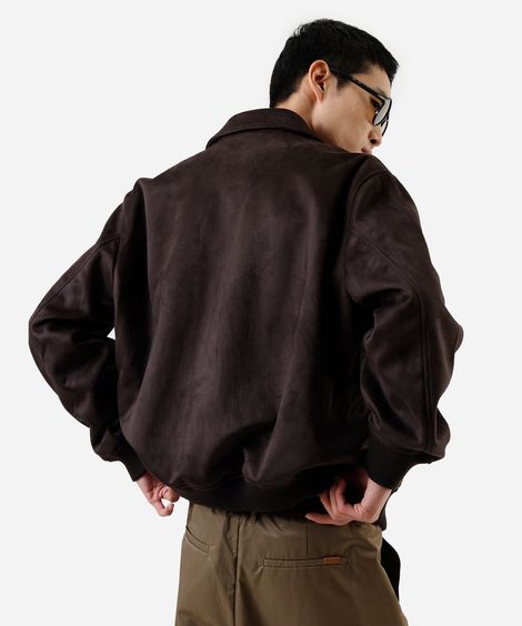 jaqueta bomber masculina de suede marrom