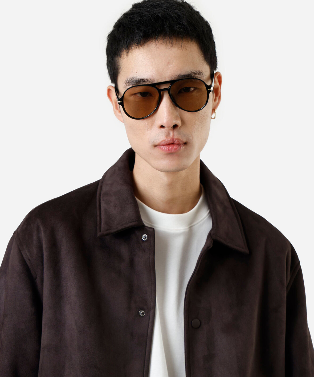 jaqueta bomber masculina de suede marrom