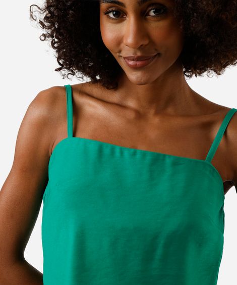 cropped alça fina feminino com viscose verde