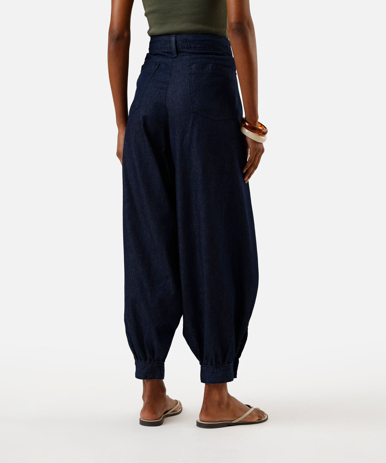 calça aladim feminina jeans cintura alta azul