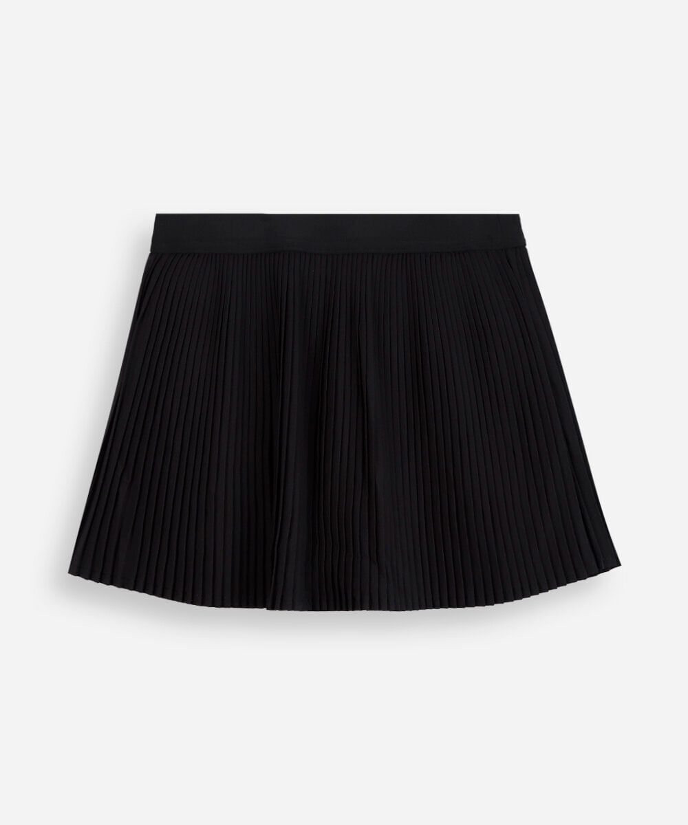 short saia infantil plissado preto