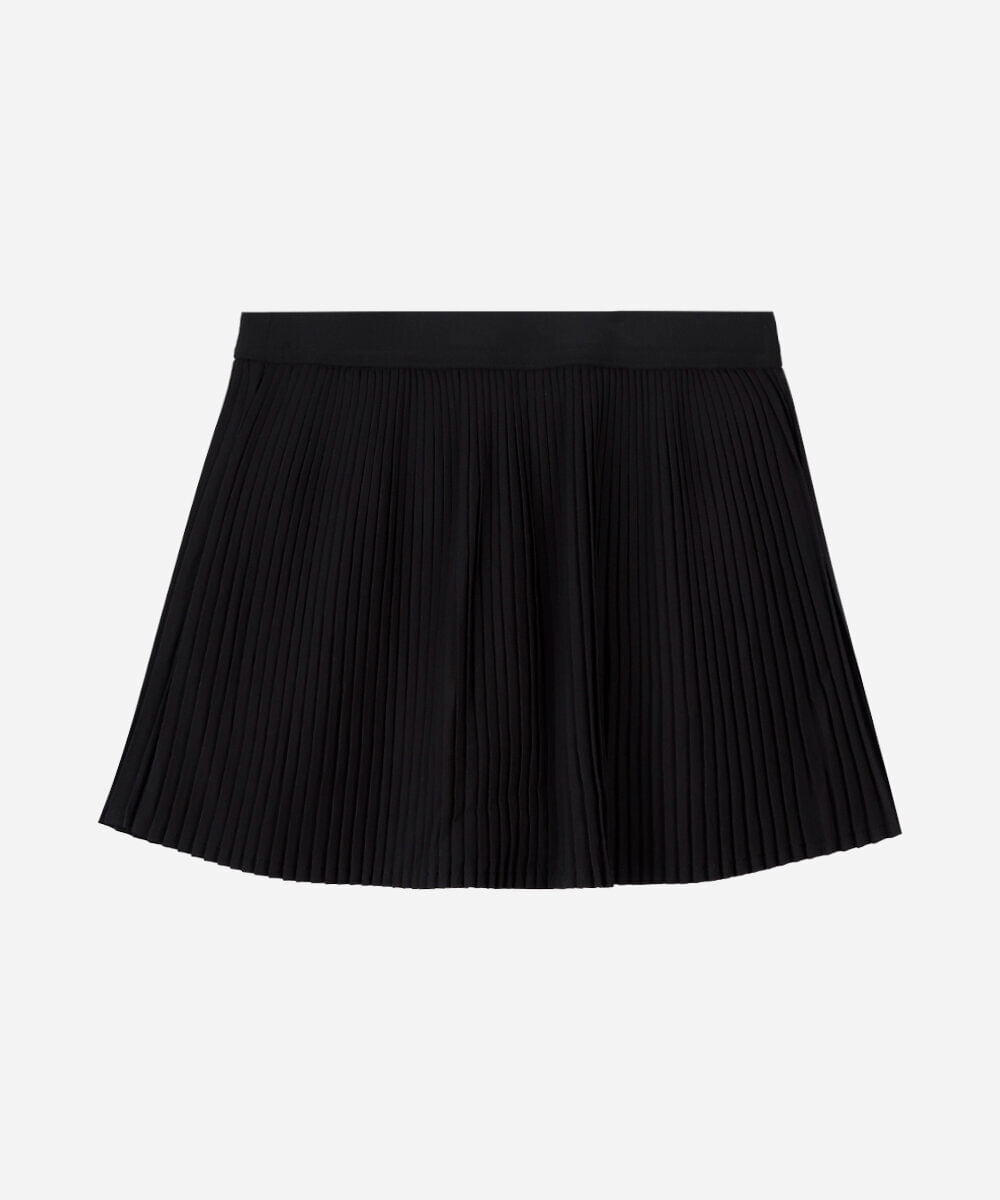 short saia infantil plissado preto