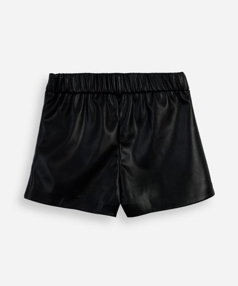 short infantil de pu preto