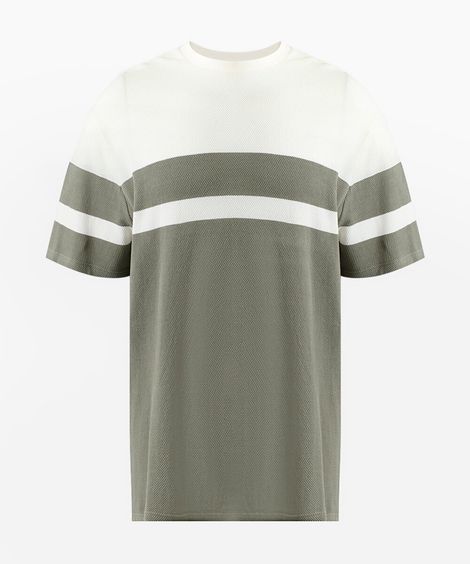 camiseta comfort de algodão texturizada plus size verde