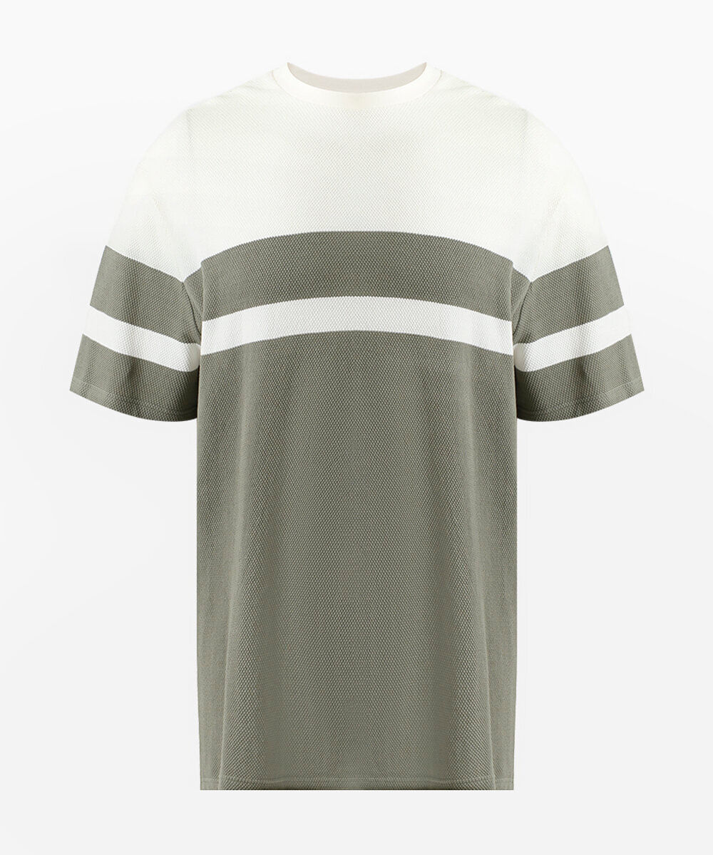 camiseta comfort de algodão texturizada plus size verde