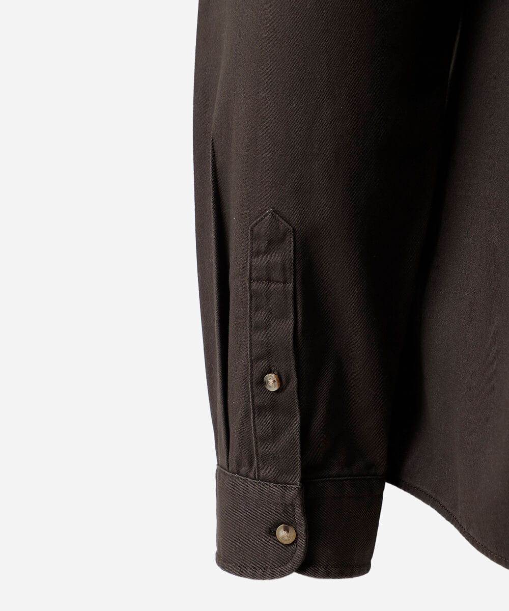 camisa masculina de sarja manga longa plus size marrom
