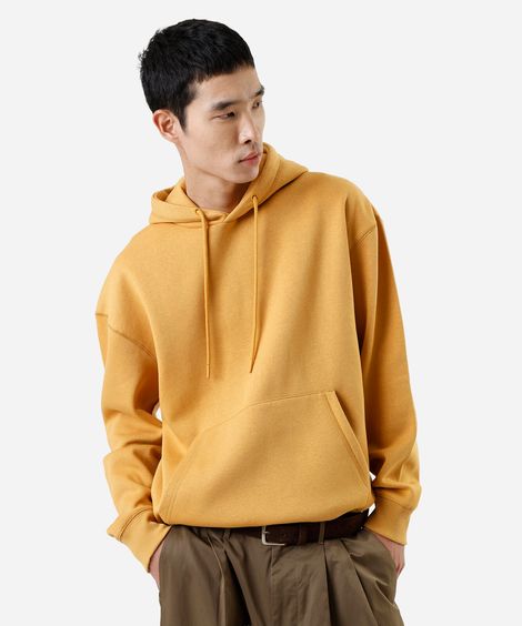 blusão masculino de moletom com capuz oversized amarelo