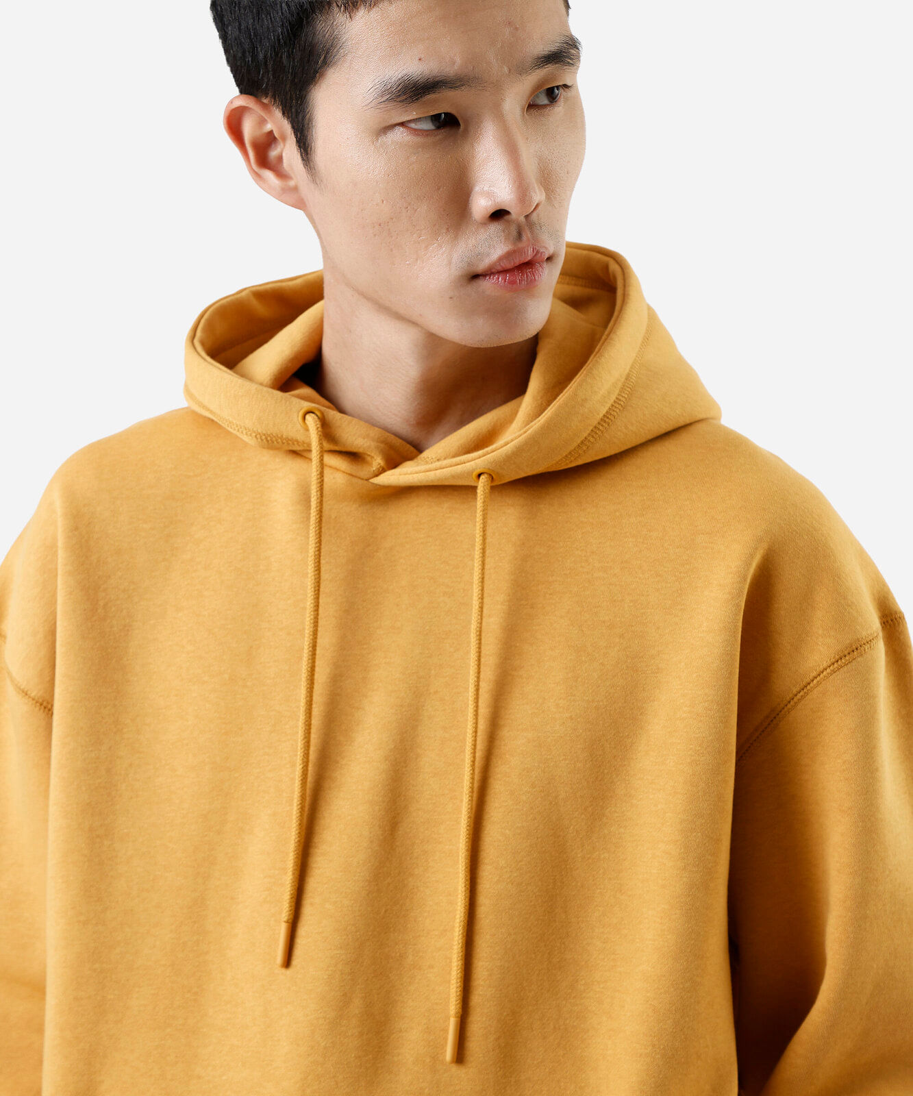 blusão masculino de moletom com capuz oversized amarelo
