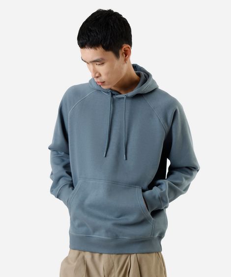 blusão básico masculino de moletom com capuz cinza