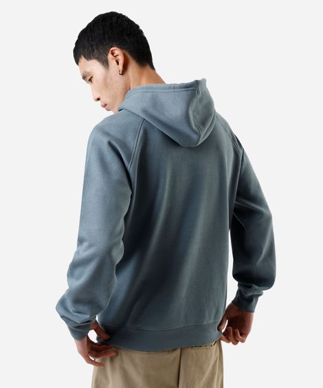 blusão básico masculino de moletom com capuz cinza