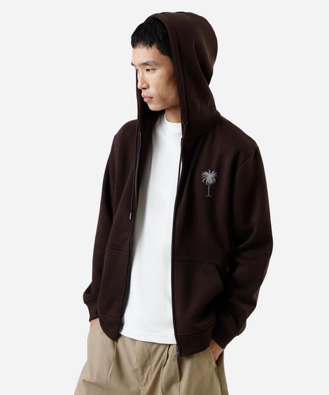 blusão masculino de moletom com capuz marrom