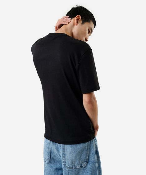 camiseta masculina de algodão peruano preta