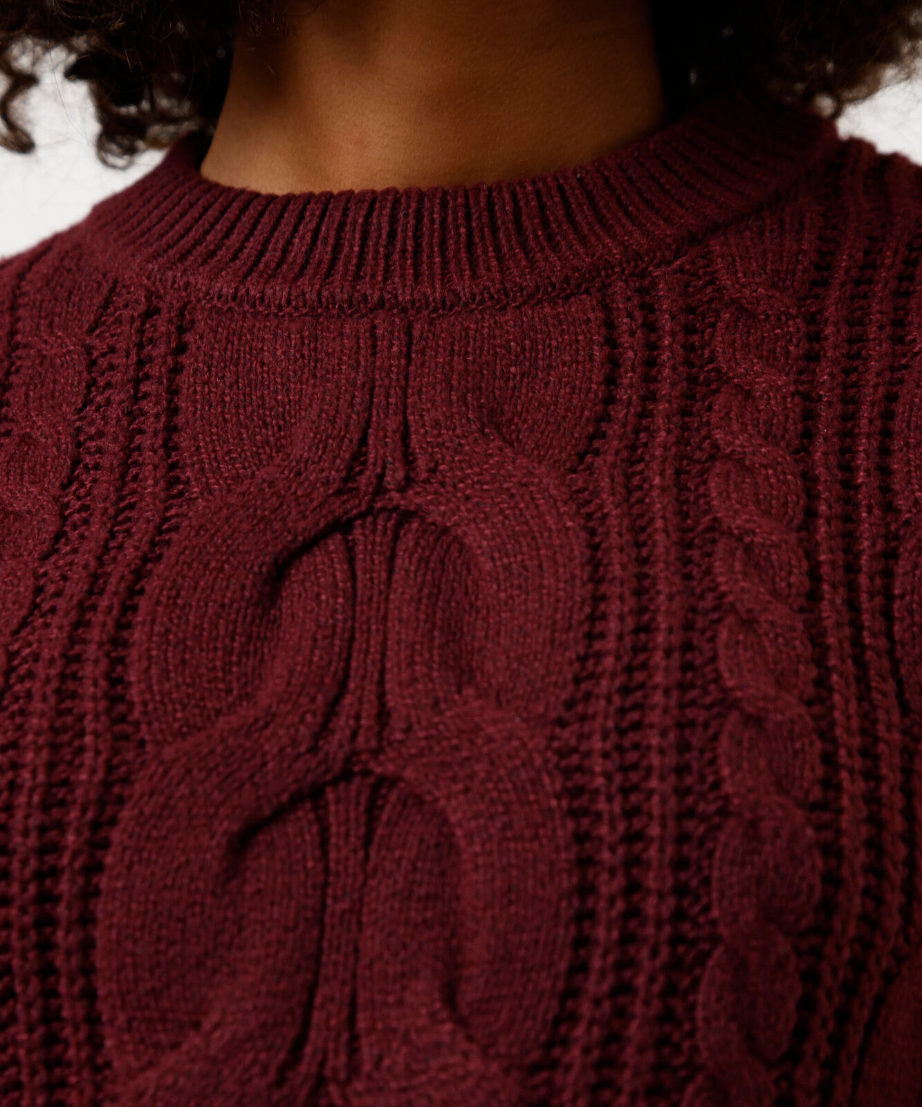suéter feminino de tricot texturizado vinho