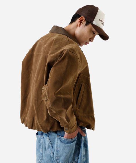 jaqueta masculina de pu texturizada marrom