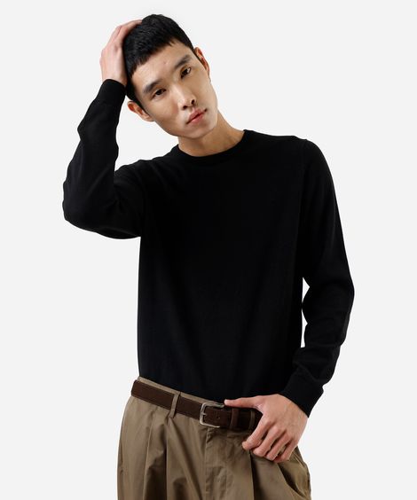 suéter masculino de tricot preto