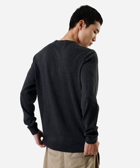 suéter masculino de tricot  cinza