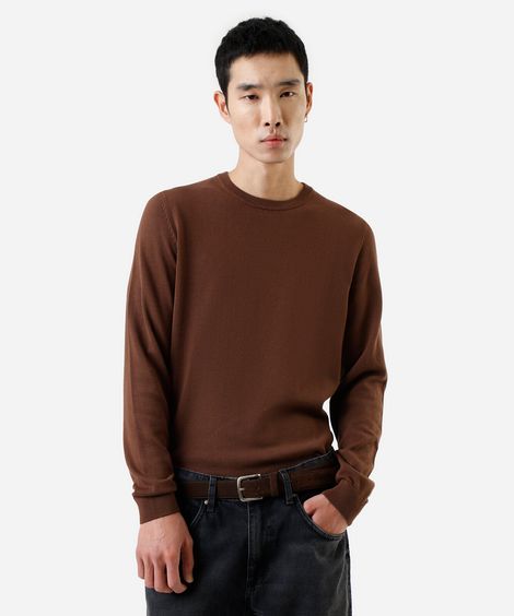 suéter masculino de tricot marrom