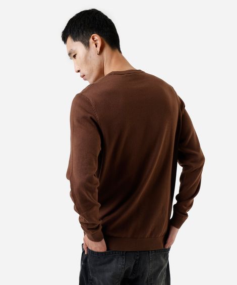 suéter masculino de tricot marrom