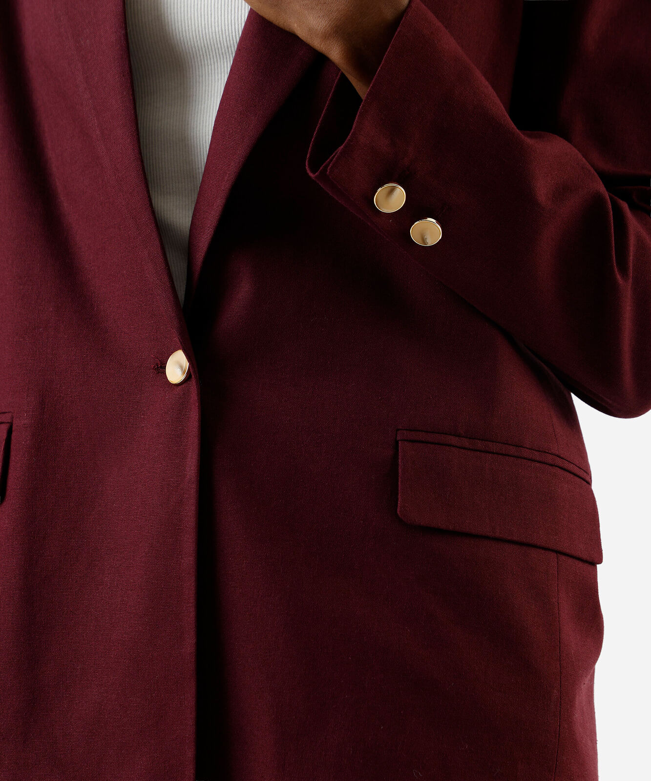blazer de alfaiataria feminino com linho vinho