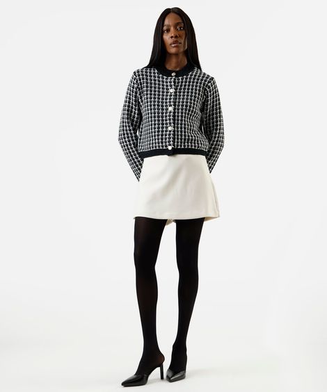 short saia de alfaiataria feminino com viscose bege