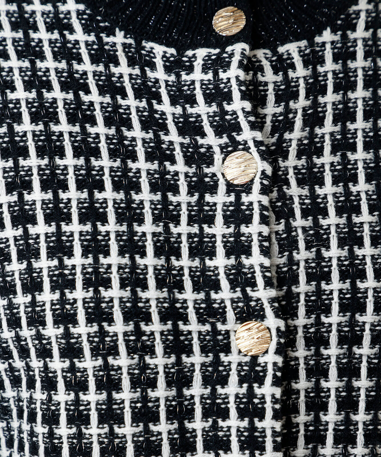 casaco feminino de tweed xadrez preto