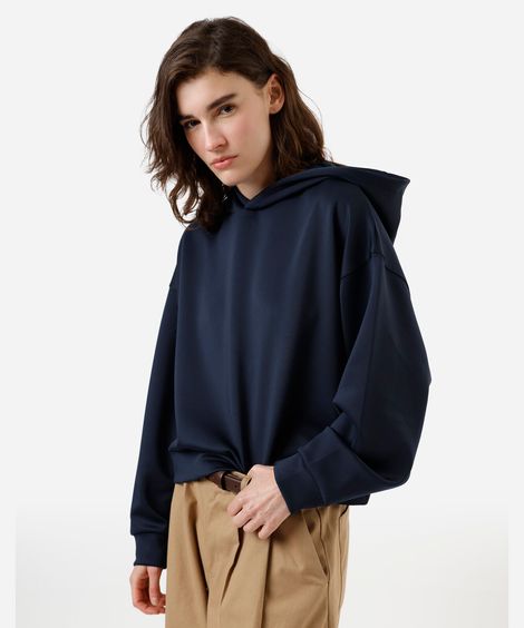 blusa feminino com capuz azul